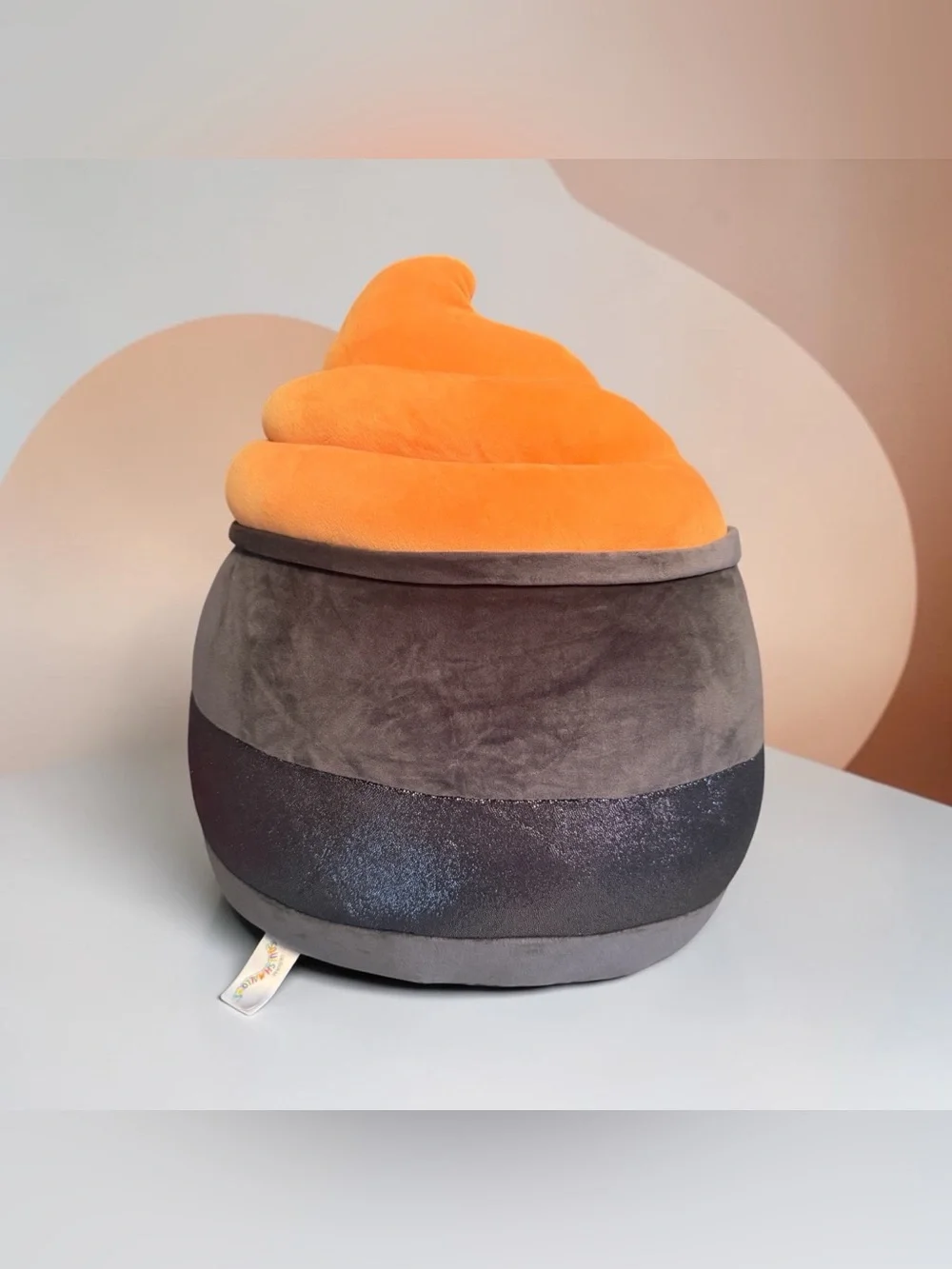 Rare Squishmallows Gray and Orange Cauldron Plush